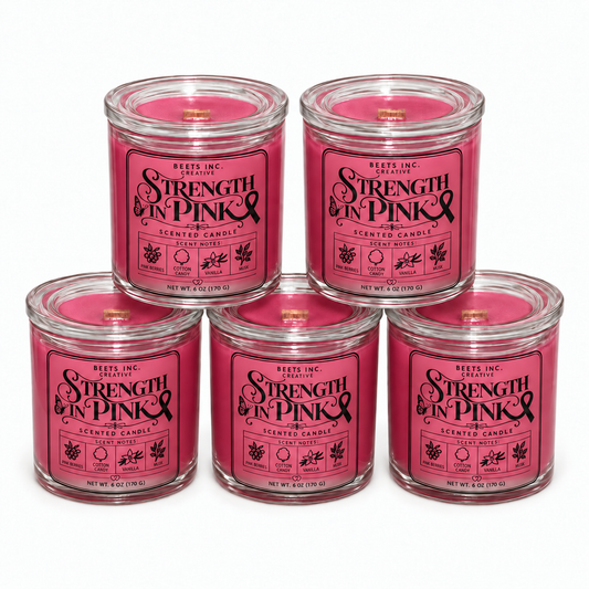 Strength in Pink – 6 oz Wooden Wick Candle